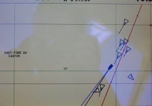 Adina under attack! Tracking ships on
 the screen plotter.
